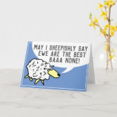 Je bent de beste bar, geen - Sheep Pun Kaart (Gele Bloem)