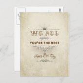 Je bent de beste, Happy Boss Dag Briefkaart (Voorkant / Achterkant)