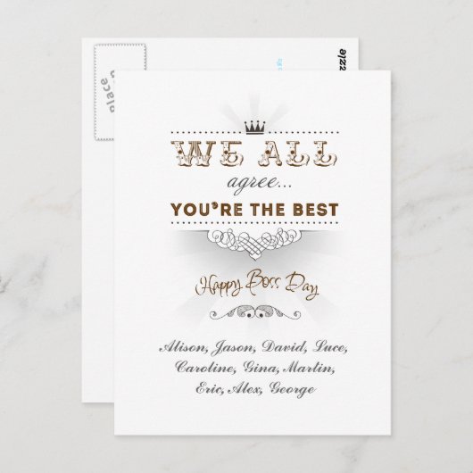 Je bent de beste, Happy Boss Dag Briefkaart (Voorkant / Achterkant)