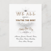 Je bent de beste, Happy Boss Dag Briefkaart (Voorkant)