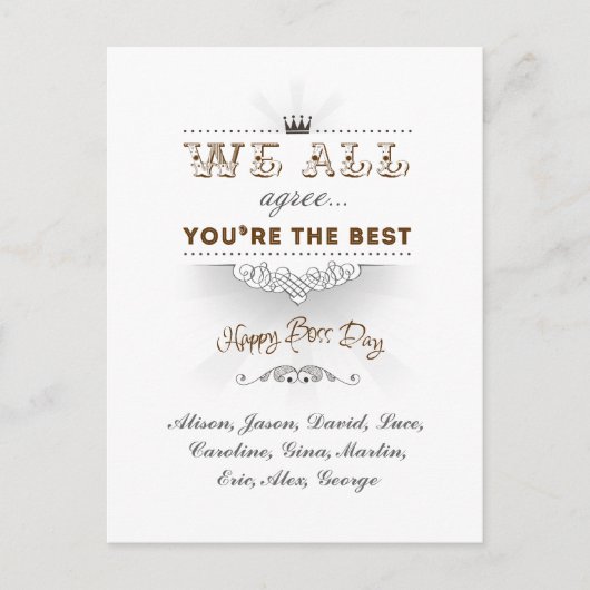 Je bent de beste, Happy Boss Dag Briefkaart (Voorkant)