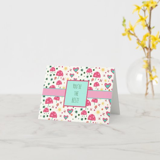 Je bent de beste Inspirivity Mushroom Notecard Kaart (Gele Bloem)