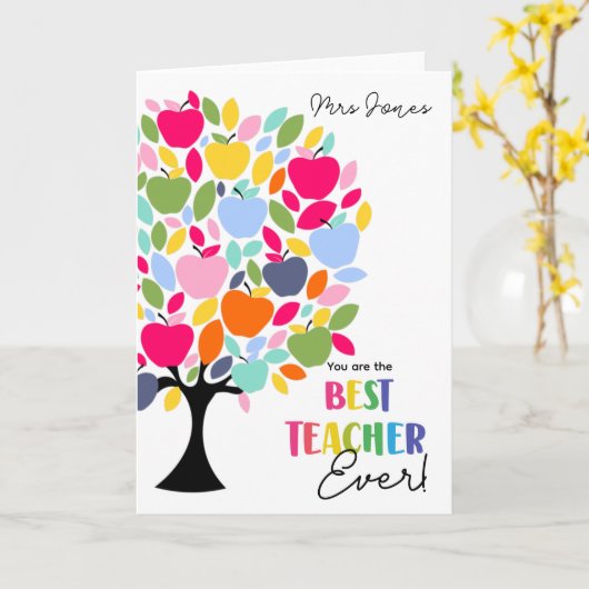 Je bent de beste leraar ooit kaart (Gele Bloem)