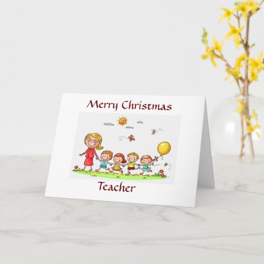 JE BENT DE BESTE LERAAR * VROLIJK KERSTFEEST * KAART (Gele Bloem)