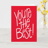 Je bent de beste leuke rode handgeschreven dank je kaart (Gele Bloem)