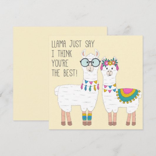 Je bent de beste Llamas Holiday Kaart (Voorkant / Achterkant)