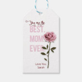 Je bent de beste mama ooit Moederdag roze Rose Cadeaulabel (Voorkant)