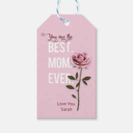 Je bent de beste mama ooit Moederdag roze Rose Cadeaulabel