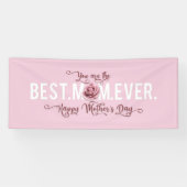 Je bent de beste mama ooit Moederdag roze Rose Spandoek (Horizontaal)