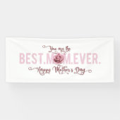Je bent de beste mama ooit Moederdag roze Rose Spandoek (Horizontaal)