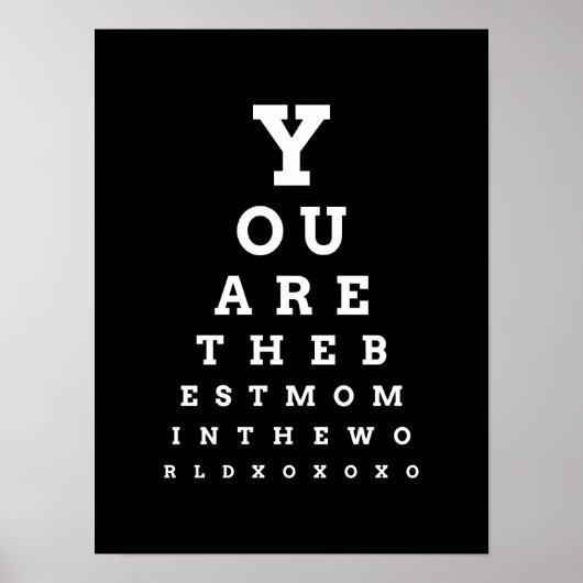 Je bent de beste moeder in de World eye Chart Poster (Voorkant)