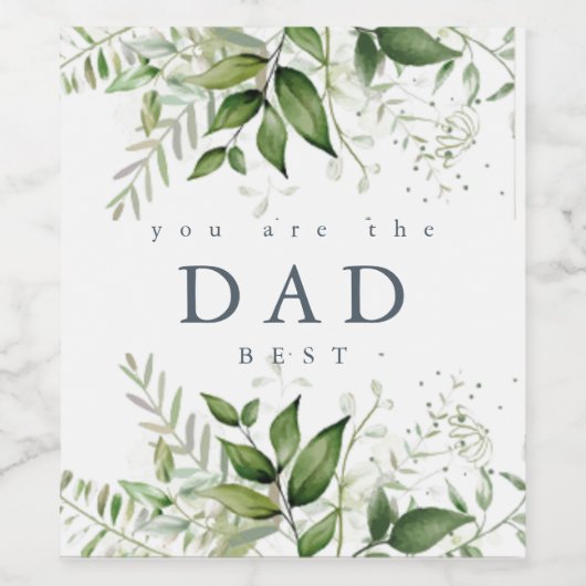 Je bent de beste pap, groenere wilde beemdaduw wijn etiket (Enkel label)