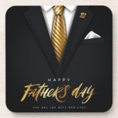 Je bent de beste pap ooit Black Gold Vaderdag Bier Onderzetter (Voorkant)