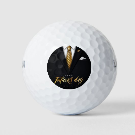 Je bent de beste pap ooit Black Gold Vaderdag Golfballen (Voorkant)
