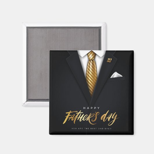 Je bent de beste pap ooit Black Gold Vaderdag Magneet (Voorkant / Achterkant)