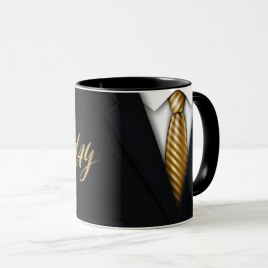 Je bent de beste pap ooit Black Gold Vaderdag Mok (Voorkant rechts)