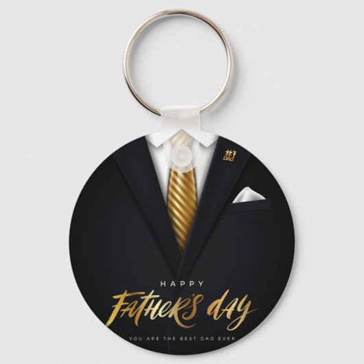 Je bent de beste pap ooit Black Gold Vaderdag Sleutelhanger (Voorkant)