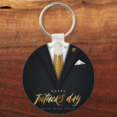 Je bent de beste pap ooit Black Gold Vaderdag Sleutelhanger (Voorkant)
