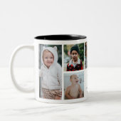 Je bent de beste papa/papa 7-foto collage & namen tweekleurige koffiemok (Links)