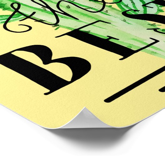 Je bent de beste Typografische Cactus Poster (Hoek)