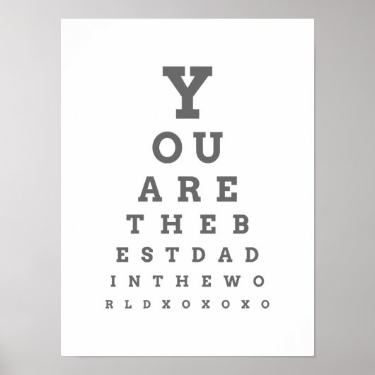 Je bent de beste vader in de World eye Chart. Poster (Voorkant)