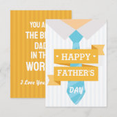 Je bent de beste vader ter wereld - Wenskaart Bedankkaart (Voorkant / Achterkant)