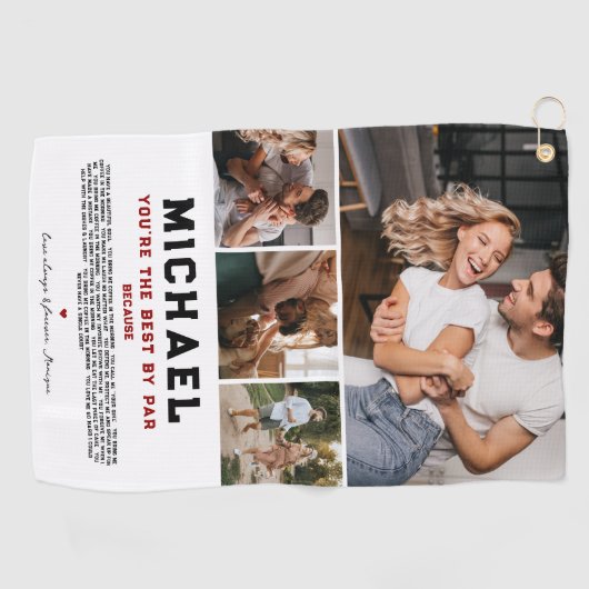 Je bent de beste van Par | 4 Foto Golfhanddoek (Horizontaal)