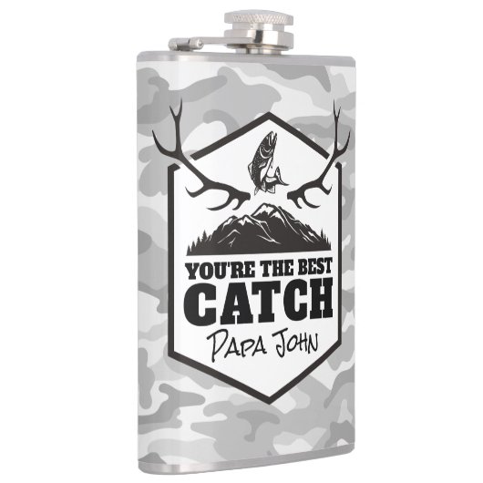 Je bent de beste vangst gepersonaliseerde gift heupfles (Rechts)