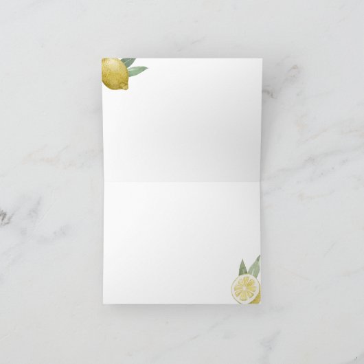 Je bent de bruiloft met citroen thema bedankkaart (Binnen)