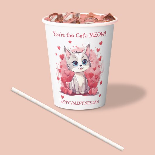 Je bent de Cat's Meow Valentijn Papieren Bekers