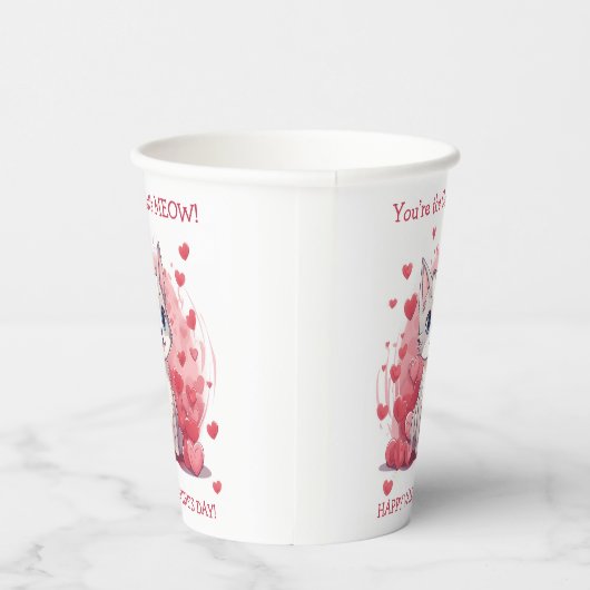 Je bent de Cat's Meow Valentijn Papieren Bekers (Rechts)