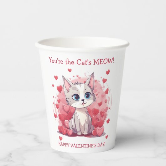 Je bent de Cat's Meow Valentijn Papieren Bekers (Voorkant)
