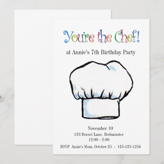 Je bent de Chef-uitnodiging Kaart (Voorkant / Achterkant)