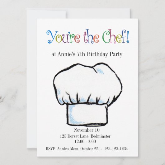 Je bent de Chef-uitnodiging Kaart (Voorkant)