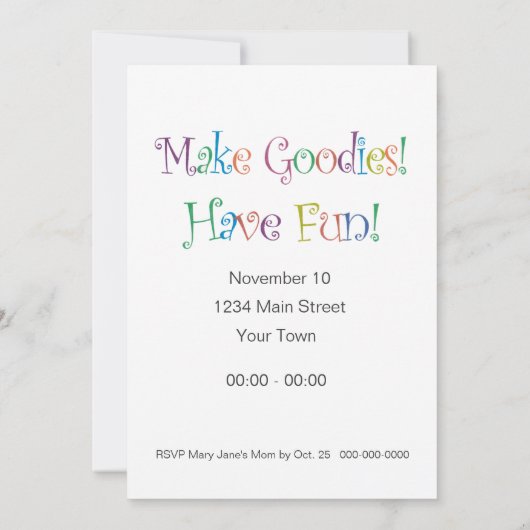 Je bent de Chef-uitnodiging Kaart (Achterkant)