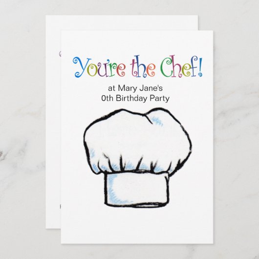 Je bent de Chef-uitnodiging Kaart (Voorkant / Achterkant)