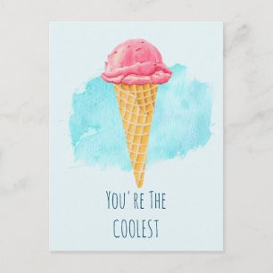 Je bent de coolste roze ijskegel briefkaart