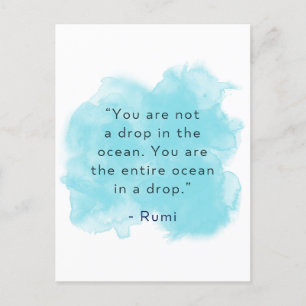 Je bent de hele oceaan in een druppel - Rumi Quote Briefkaart