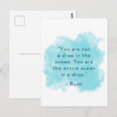 Je bent de hele oceaan in een druppel - Rumi Quote Briefkaart (Voorkant / Achterkant)