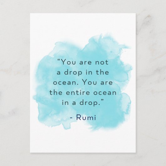 Je bent de hele oceaan in een druppel - Rumi Quote Briefkaart (Voorkant)