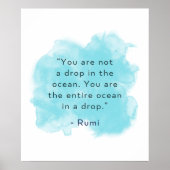 Je bent de hele oceaan in een druppel - Rumi Quote Poster (Voorkant)