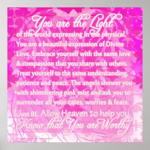 Je bent de inspirerend boodschap van de godin poster