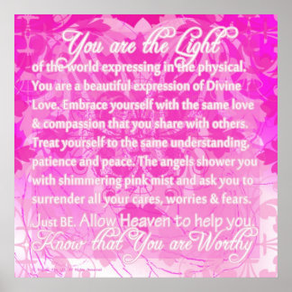 Je bent de inspirerend boodschap van de godin poster