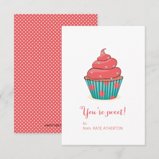 Je bent de Kaart van de Valentijnse Sweet Cupcake (Voorkant / Achterkant)