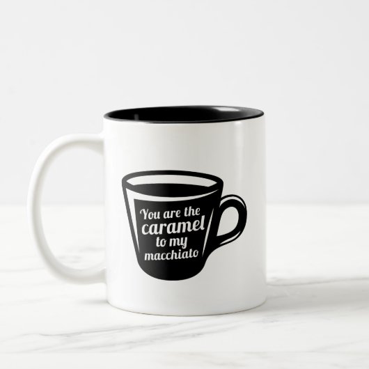 Je bent de karamel van mijn Macchiato grappige kof Tweekleurige Koffiemok (Links)