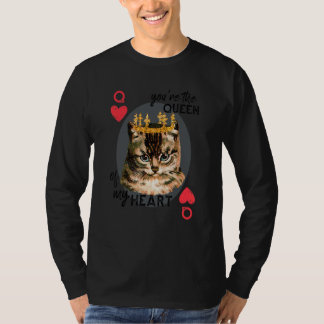 Je bent de koningin van mijn hart rode hartkat moe t-shirt
