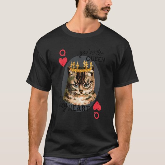 Je bent de koningin van mijn hart rode hartkat moe t-shirt (Voorkant)