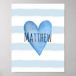Je bent de liefhebber van Blue Heart Baby Boy. Poster