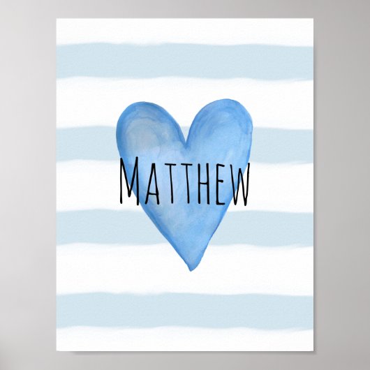 Je bent de liefhebber van Blue Heart Baby Boy. Poster (Voorkant)