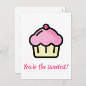 Je bent de liefste! Cupcake-Valentijnsdag Feestdagenkaart (Voorkant / Achterkant)